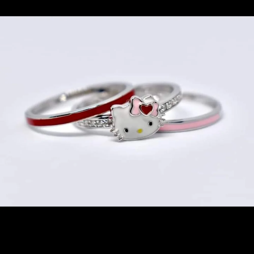 Hello Kitty 3 pc Stackable Rings.Size 7 - Picture 3 of 4